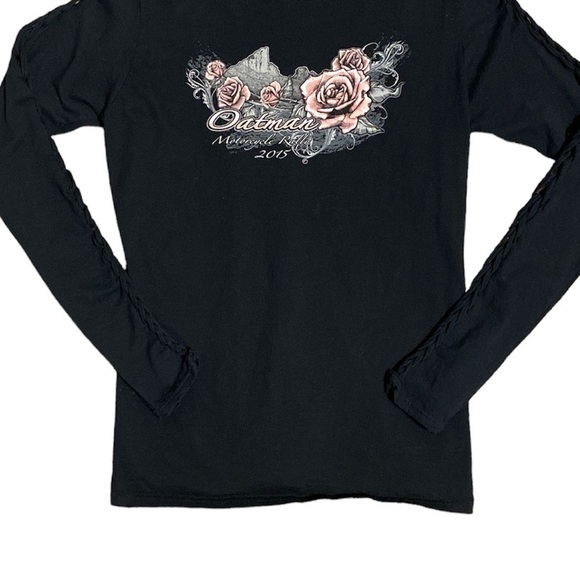 Black Long Sleeved Oatman Motorcycle Rally 2015 With Braided Back And Sleeves - Picture 3 of 6